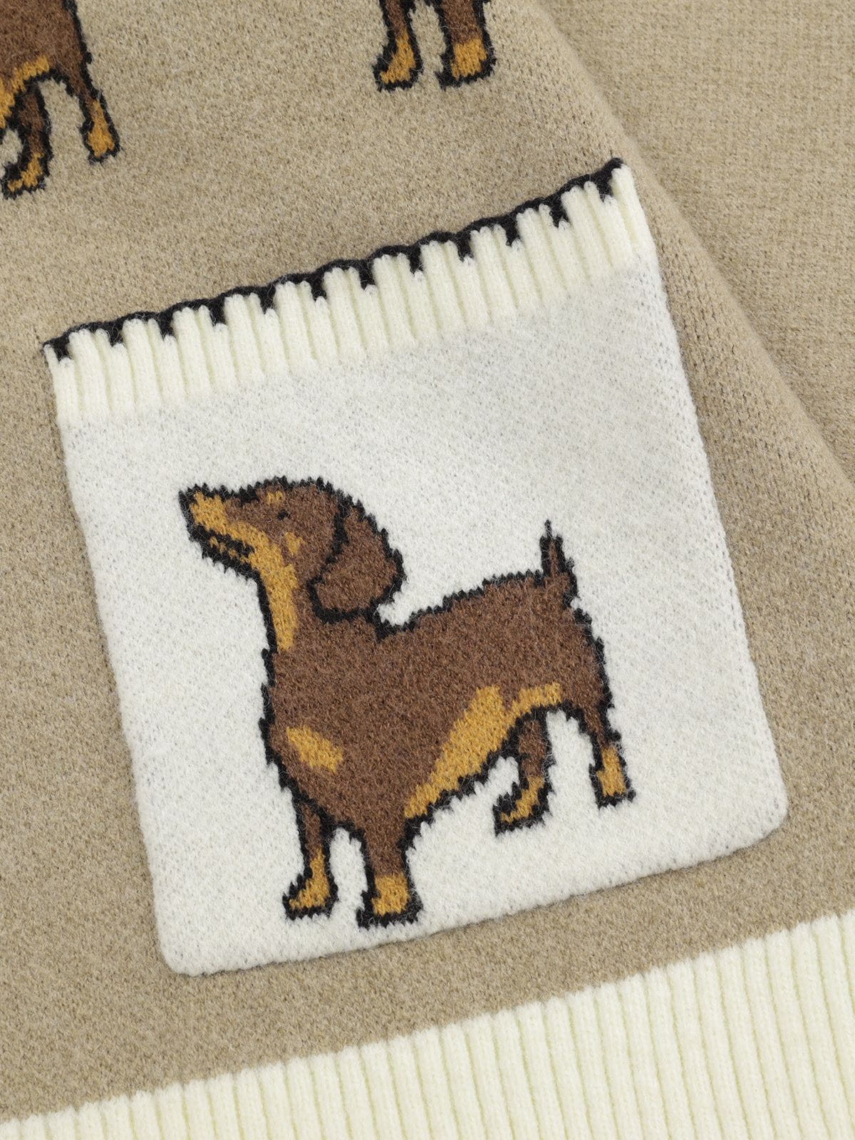 Aelfric Eden Hand Drawn Dachshund Jacquard Cardigan - Image 6