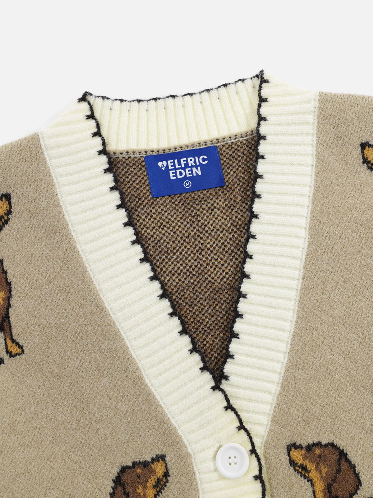 Aelfric Eden Hand Drawn Dachshund Jacquard Cardigan - Image 5