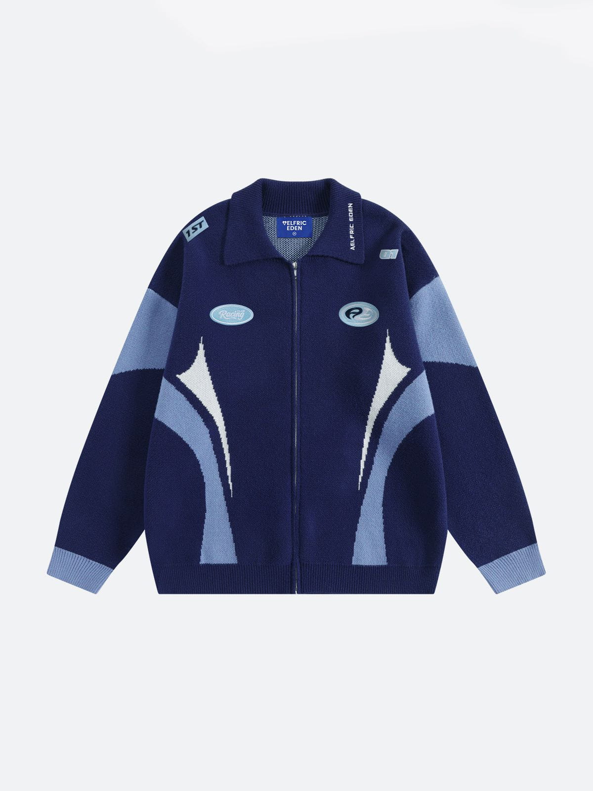 Aelfric Eden Racing Patchwork Zip Up Cardigan