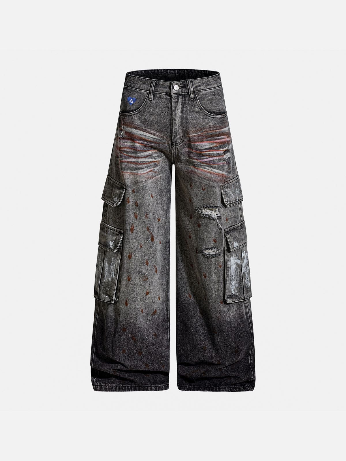 Aelfric Eden Washed Whiskering Multi Pocket Baaggy Jeans