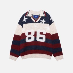 Aelfric Eden Stripe Star 86 Fold-Over Sweater