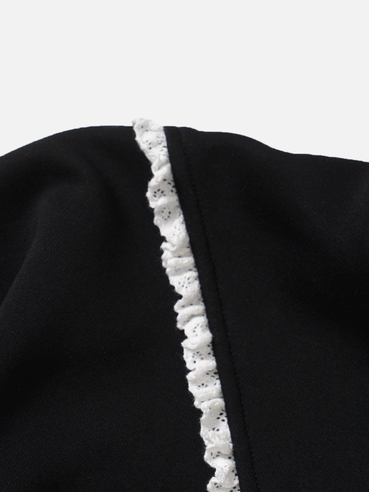 Aelfric Eden Ruffle Trim Cropped Zip Up Hoodie - Image 5