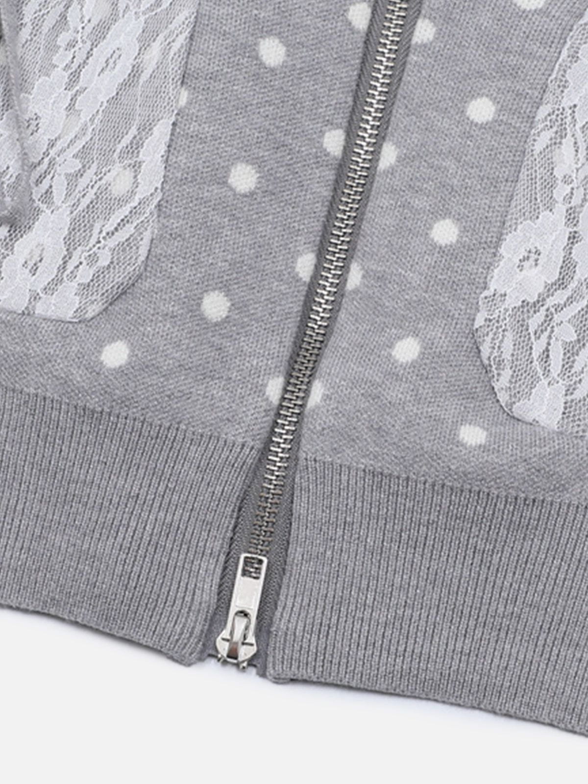 Aelfric Eden Polka Dot Zip Up Hoodie - Image 4