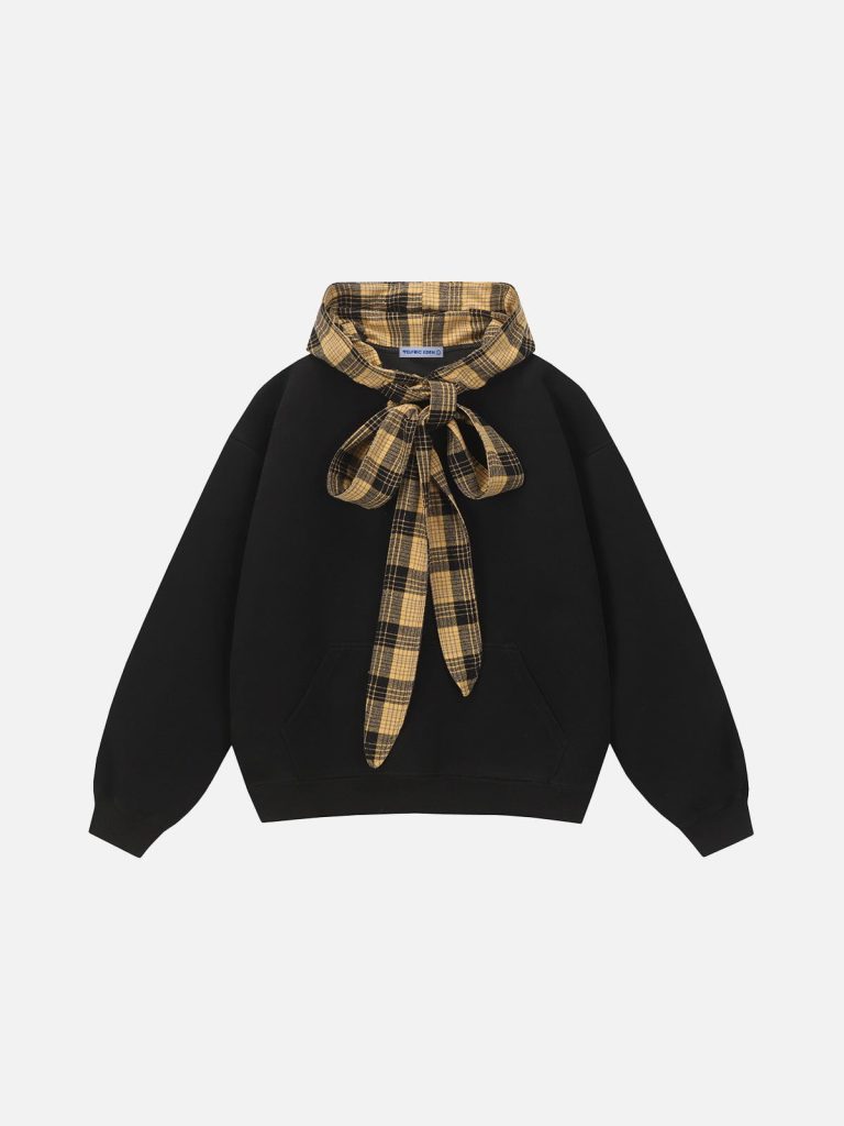Aelfric Eden Plaid Bow Pullover Hoodie