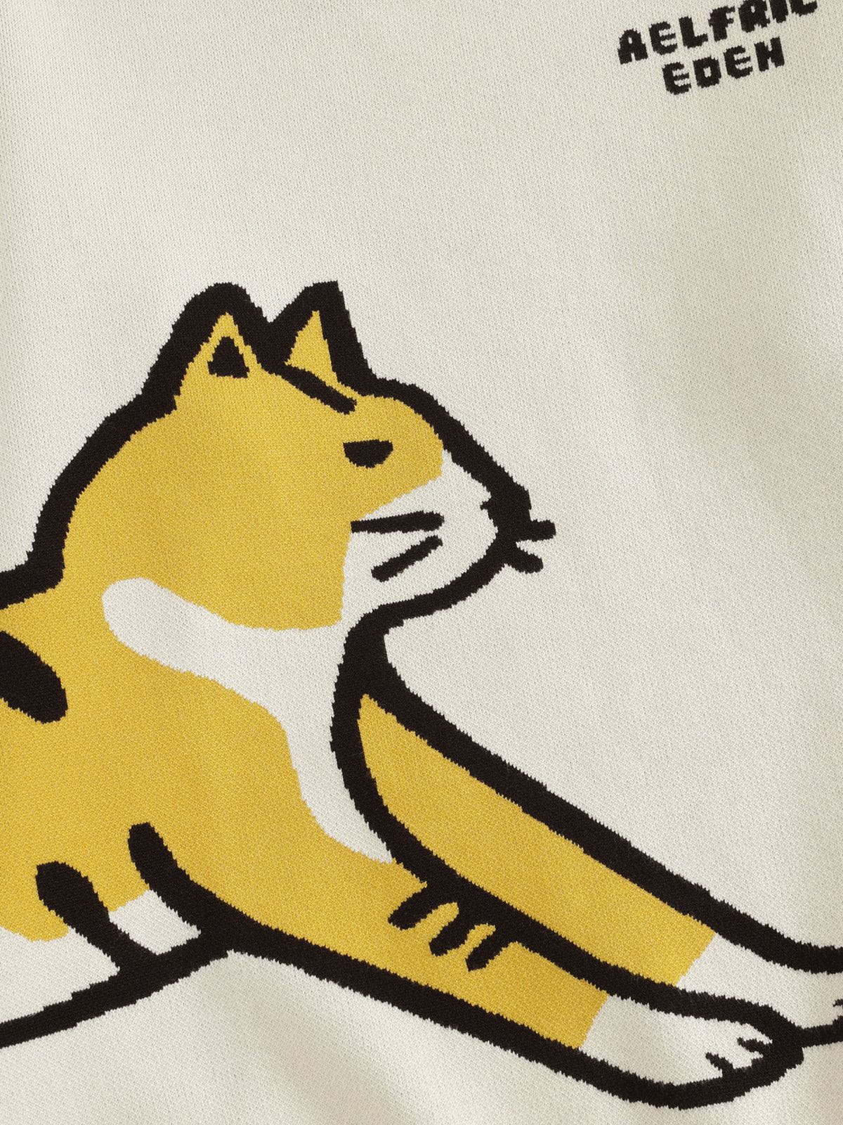 Aelfric Eden Hand Drawn Cat Jacquard Sweater - Image 4