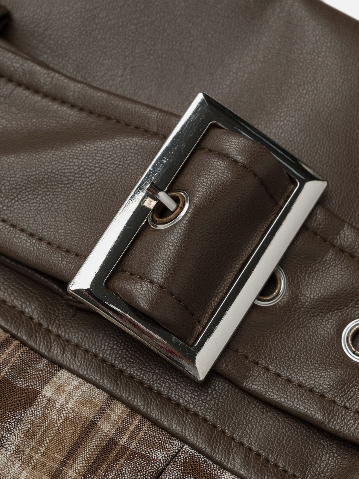 Aelfric Eden Plaid Faux Leather Skirt - Image 4