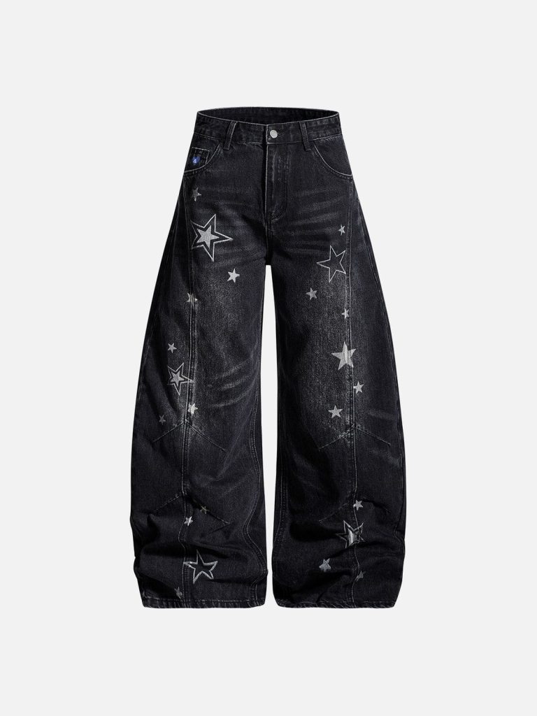 Aelfric Eden Washed Whiskering Star Barrel Jeans