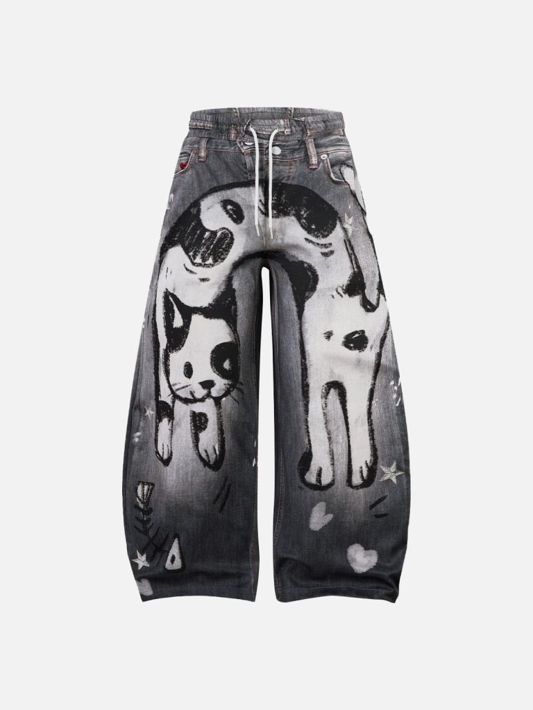 Aelfric Eden Graffiti Cat Baaggy Barrel Sweatpants