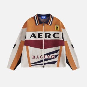 Aelfric Eden Racing Color Blocking Boxy Cardigan