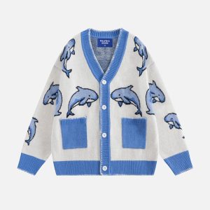Aelfric Eden Whale Jacquard Cardigan