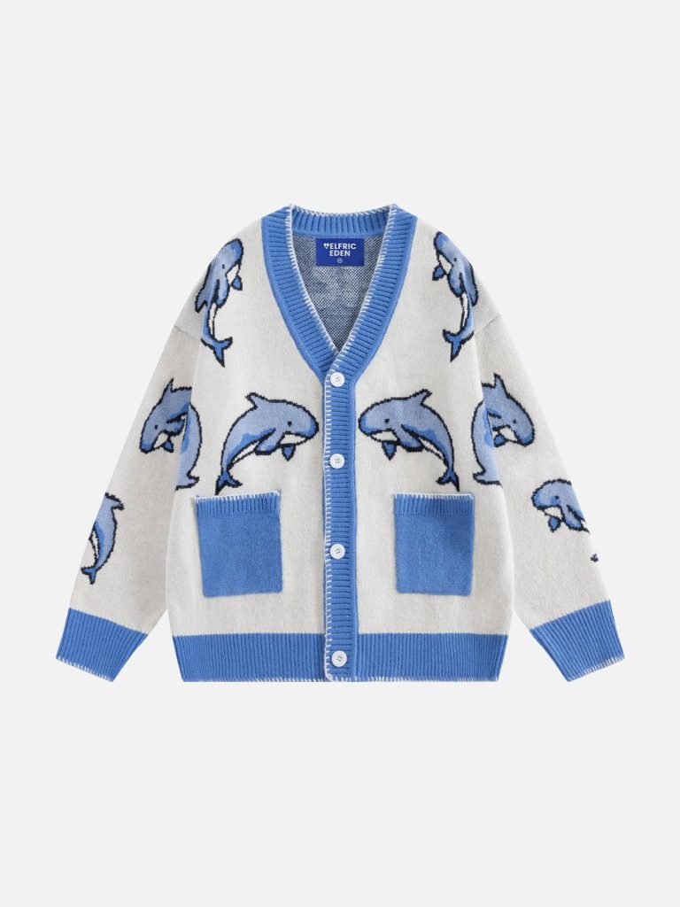 Aelfric Eden Whale Jacquard Cardigan