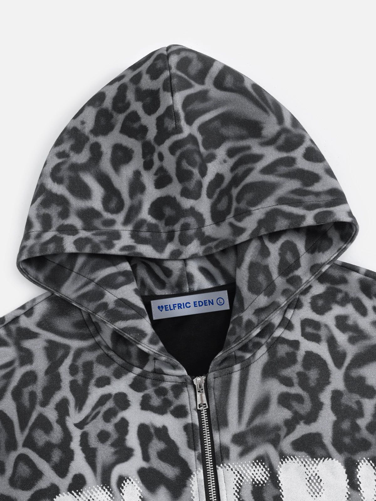 Aelfric Eden Leopard Graffiti Boxy Zip Up Hoodie - Image 4