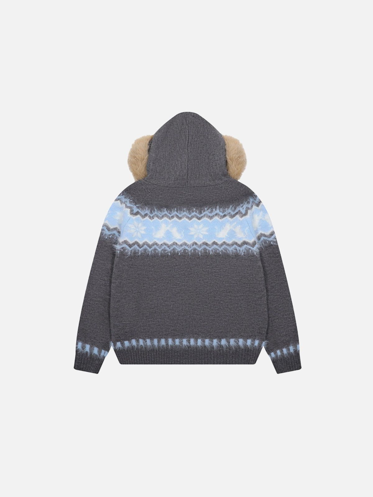 Aelfric Eden Fair Isle Faux Fur Collar Cardigan - Image 3