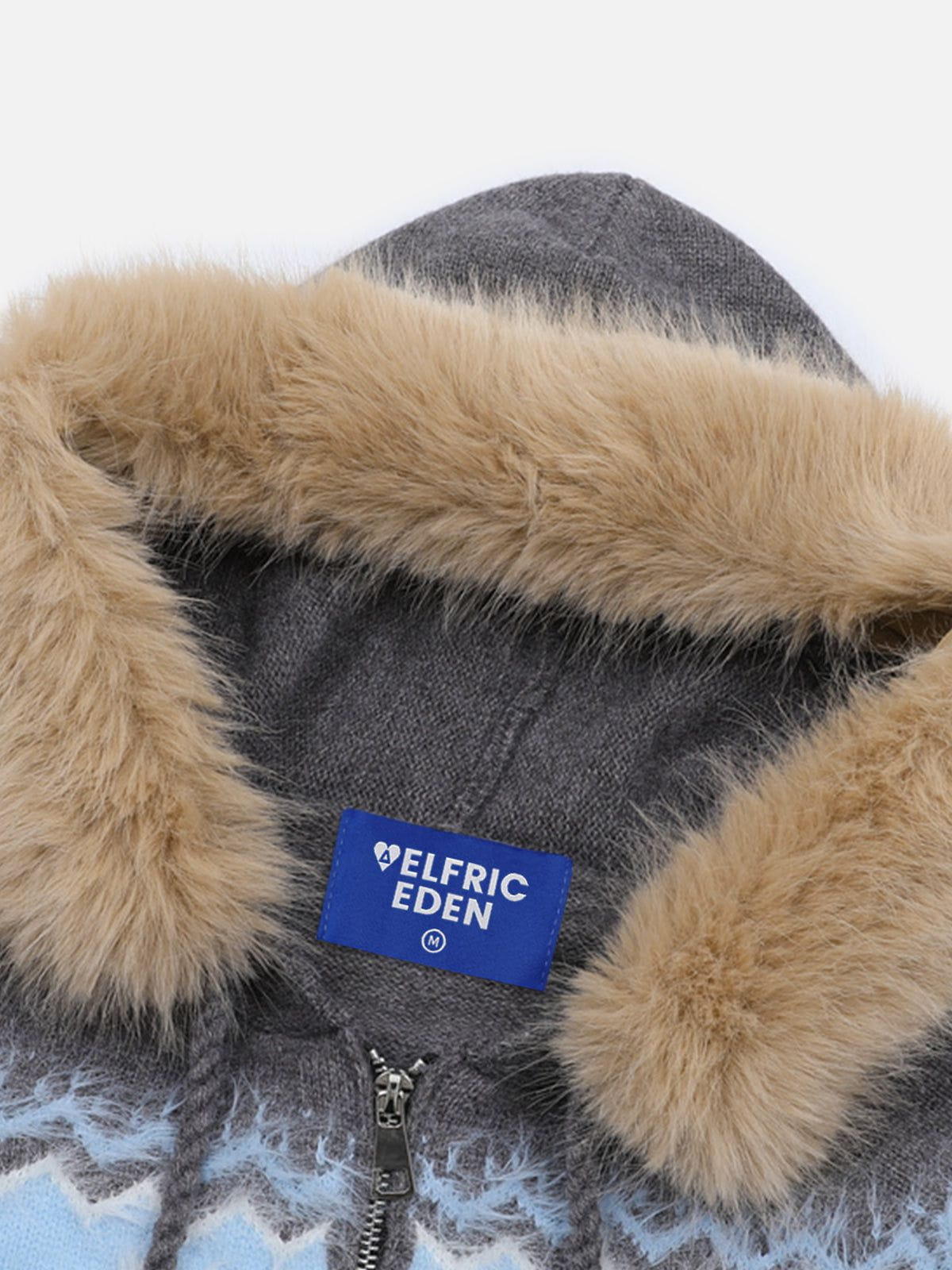 Aelfric Eden Fair Isle Faux Fur Collar Cardigan - Image 4