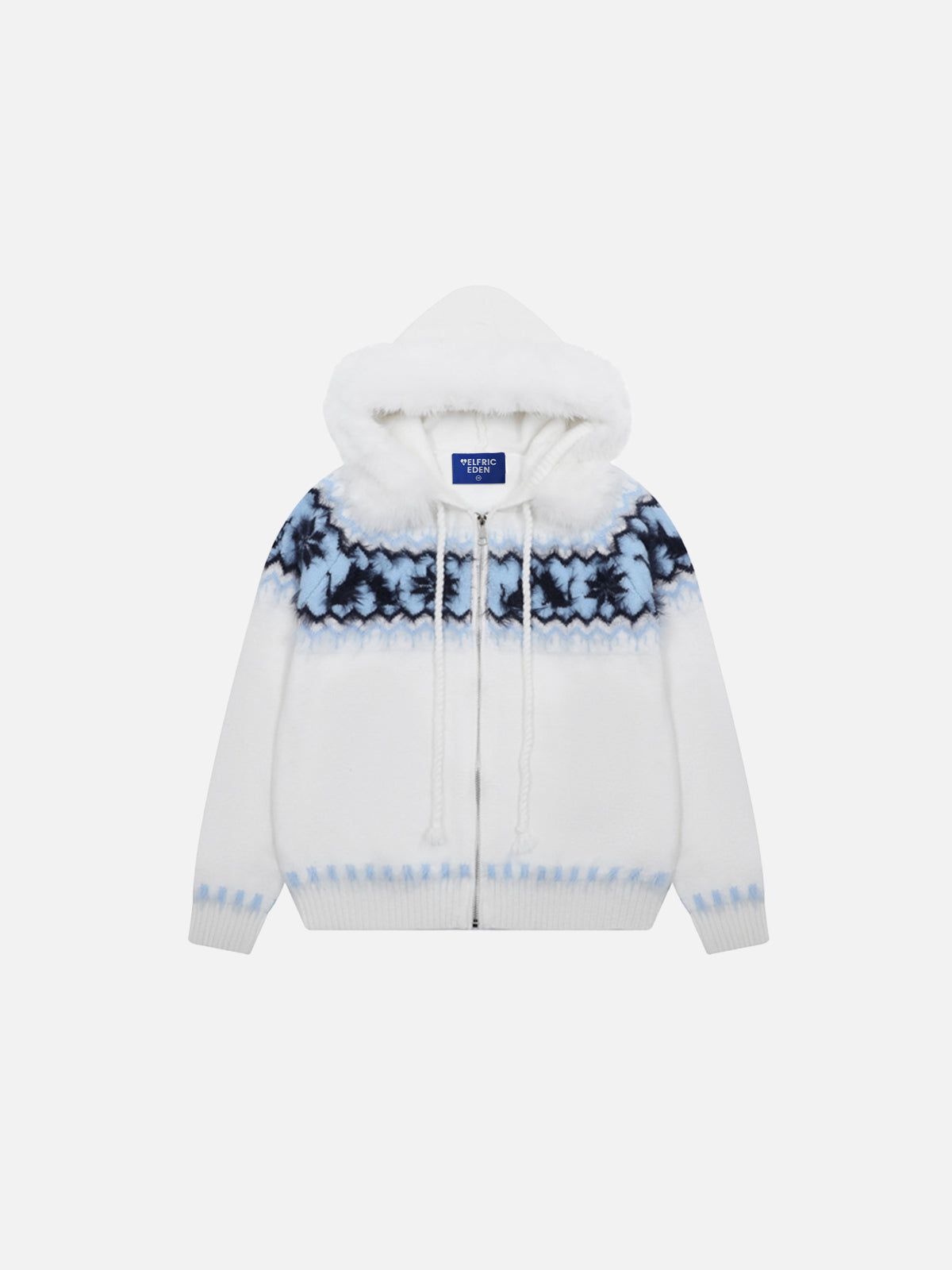 Aelfric Eden Fair Isle Faux Fur Collar Cardigan - Image 2