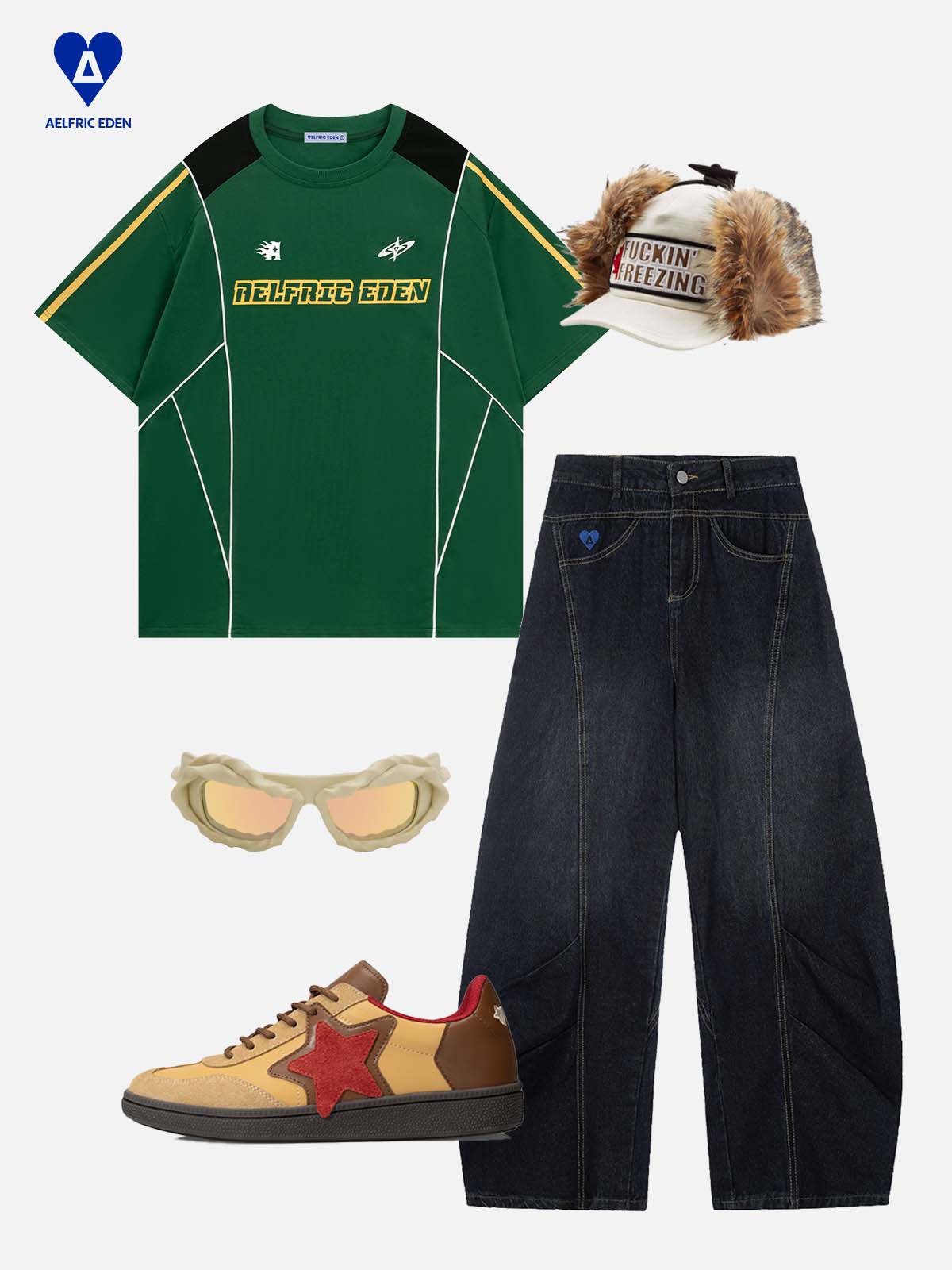 Triple Star Embroidery Star Gum Sole Skate Shoes - Image 2