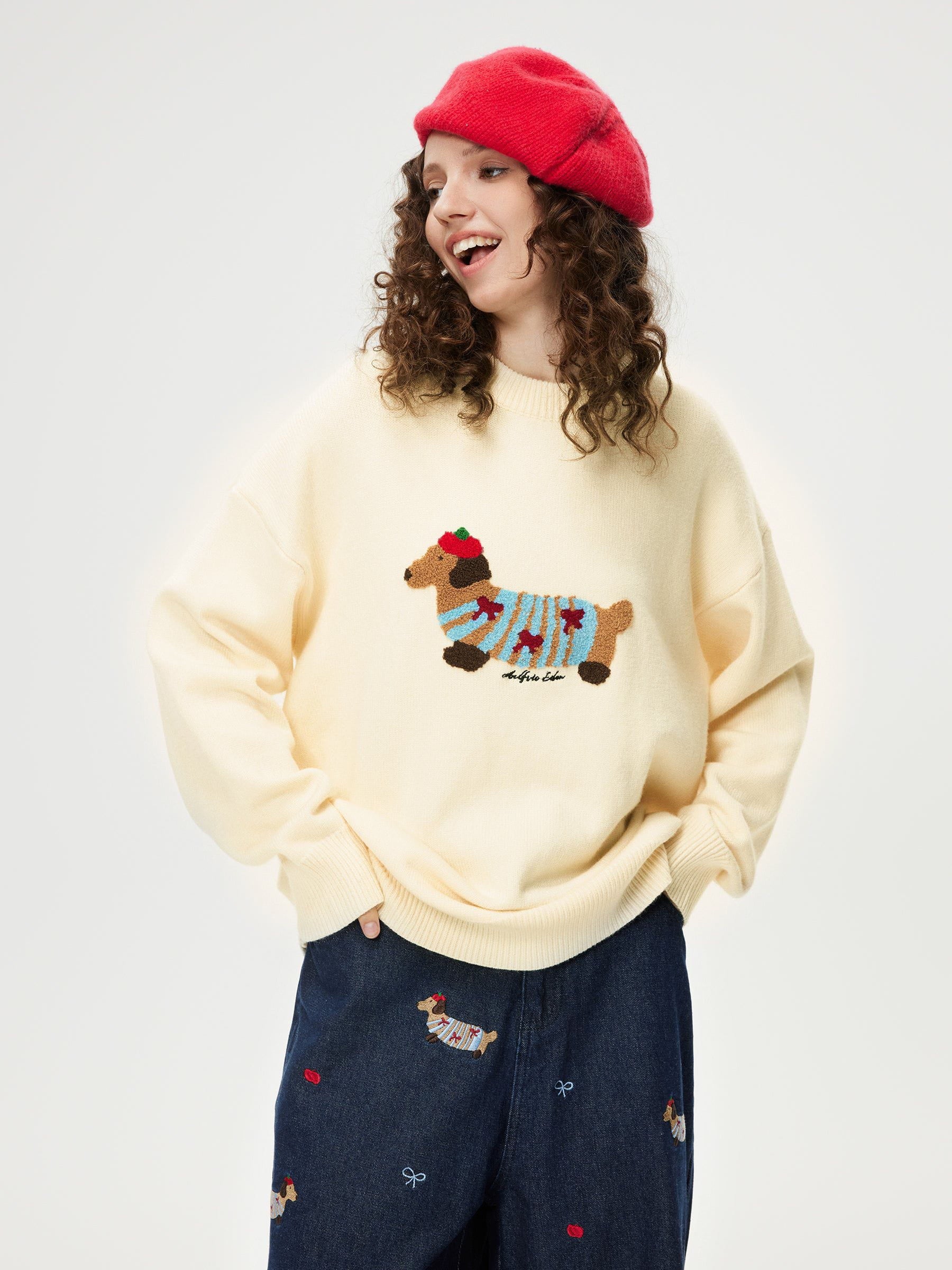 Aelfric Eden Cartoon Dachshund Sweater - Image 3