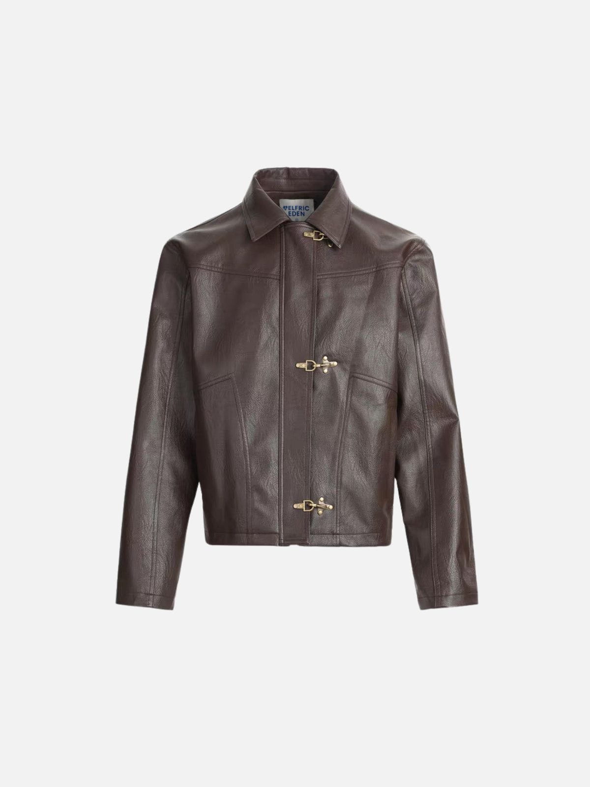 Aelfric Eden Metal Button Faux Leather Jacket - Image 2