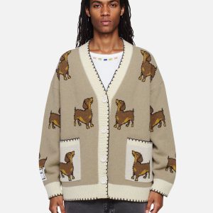 Aelfric Eden Hand Drawn Dachshund Jacquard Cardigan