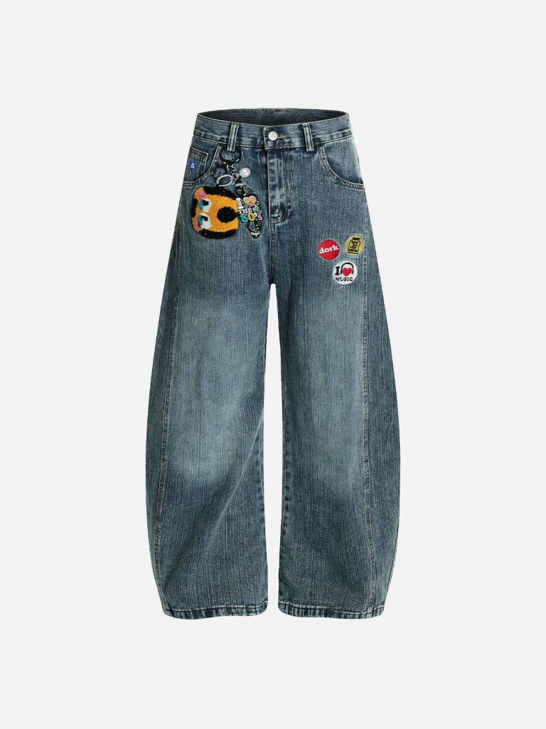Aelfric Eden Embroidery Baaggy Barrel Jeans