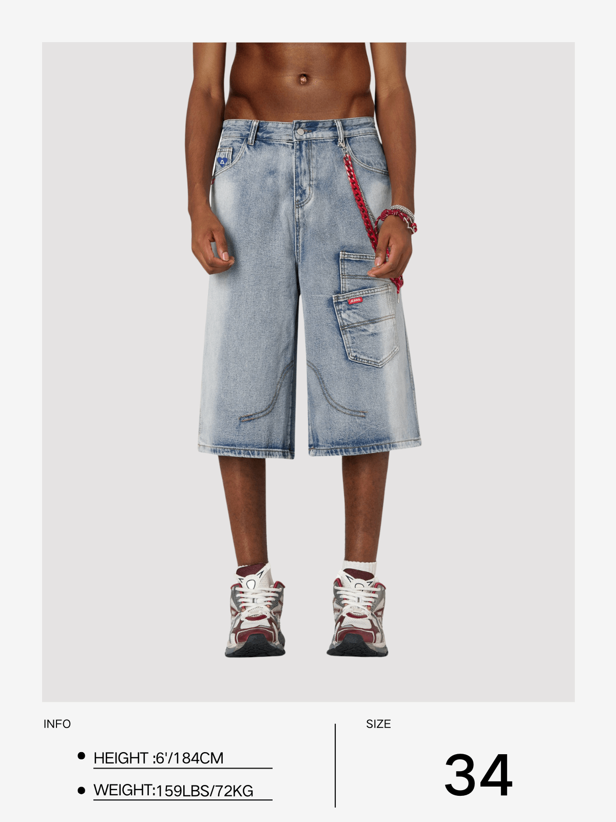 Aelfric Eden Stacked Pocket Longline Jorts - Image 14