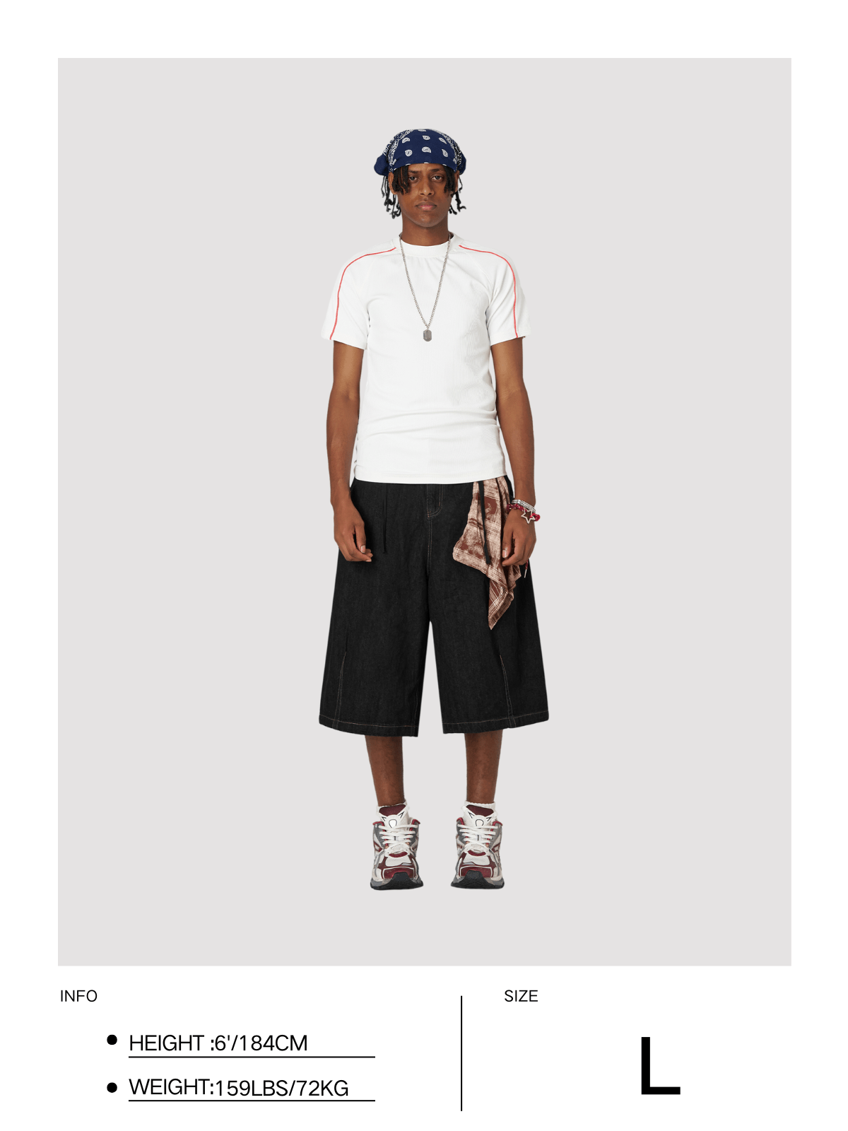 Aelfric Eden Detachable Kerchief Baaggy Longline Jorts - Image 11