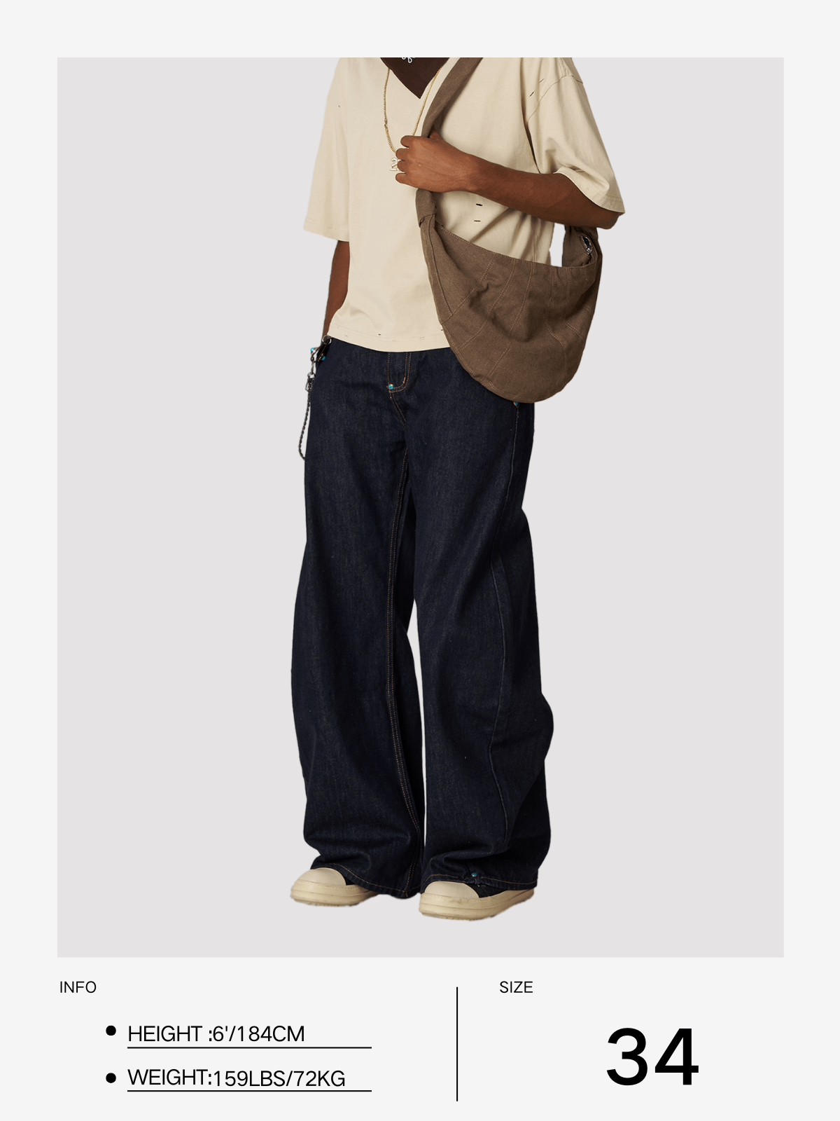 Aelfric Eden Vintage Rivets Raw Baaggy Barrel Jeans - Image 14