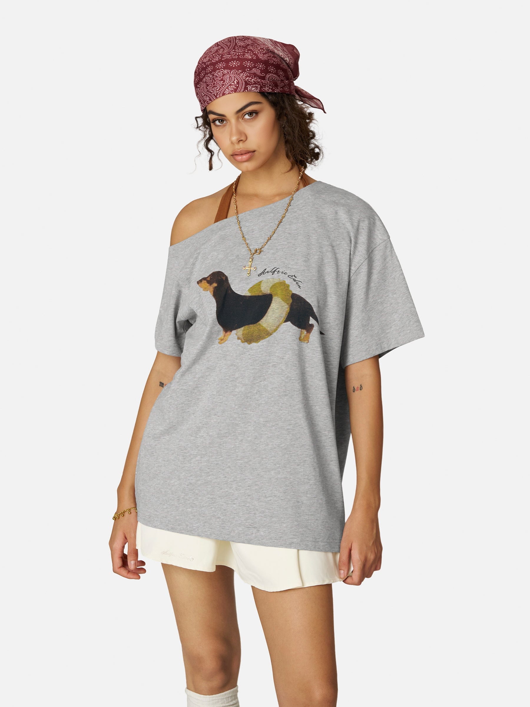 Aelfric Eden Dachshund Off-The-Shoulder Tee - Image 3
