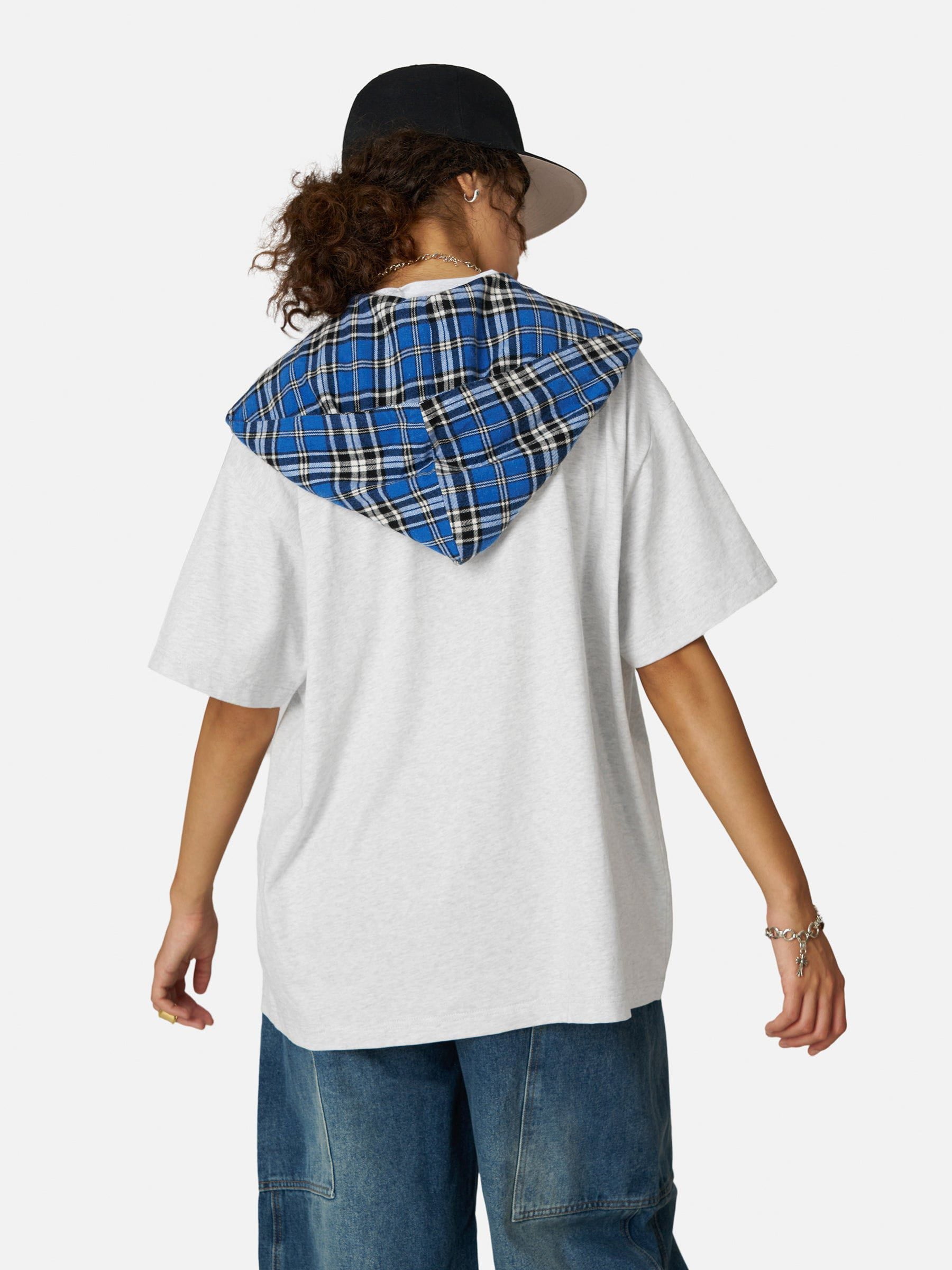 Aelfric Eden Plaid Detachable Hooded Tee - Image 3