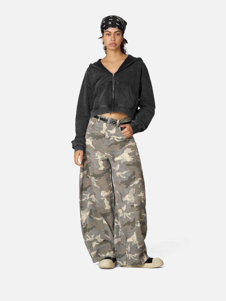 Aelfric Eden Cropped Solid Zip Up Hoodie