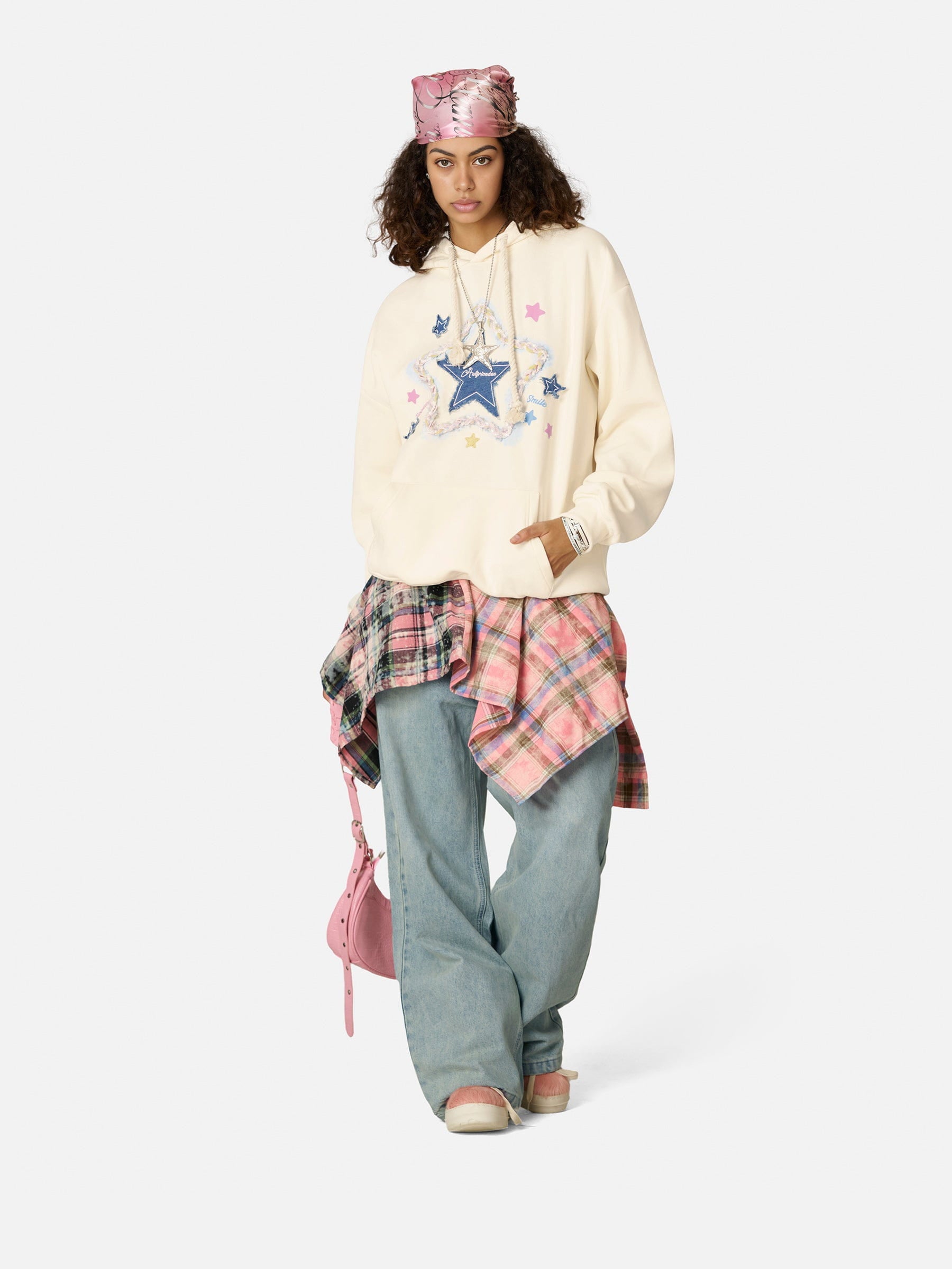 Aelfric Eden Denim Star Applique Hoodie - Image 10