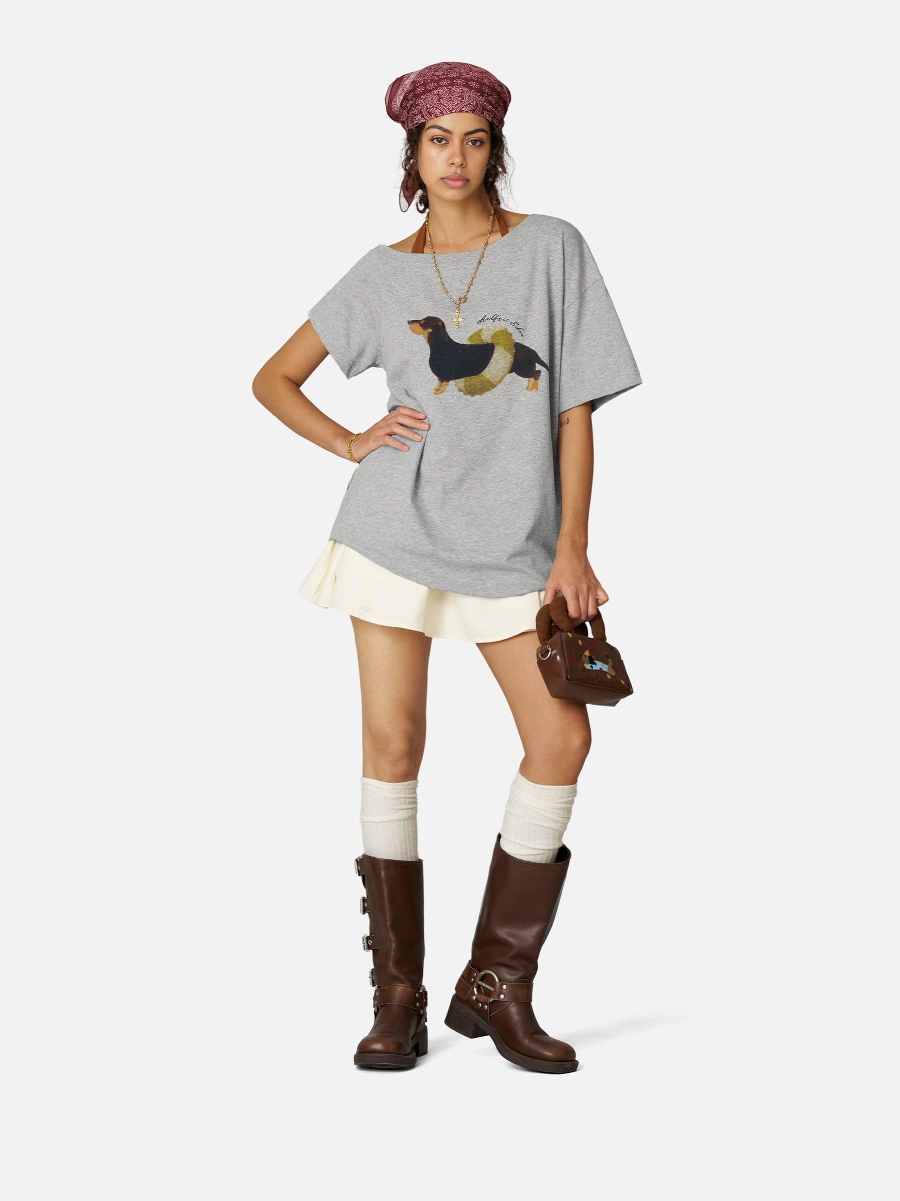 Aelfric Eden Dachshund Off-The-Shoulder Tee - Image 4