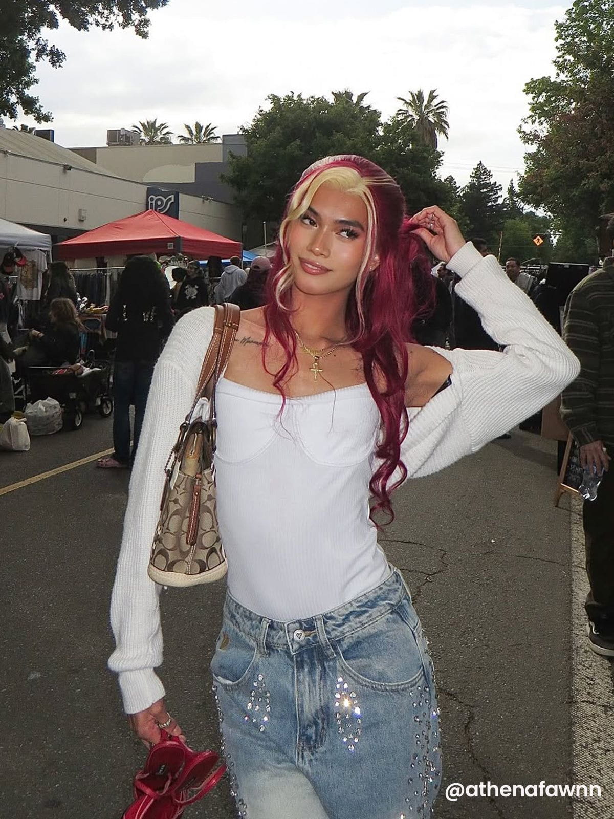 Aelfric Eden Rhinestone Baaggy Jeans - Image 3