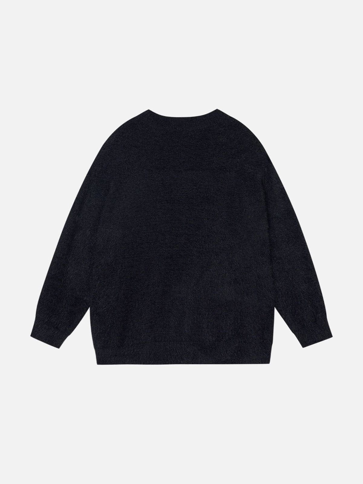 Aelfric Eden Rabbit Graphic Jacquard V-Neck Sweater - Image 2