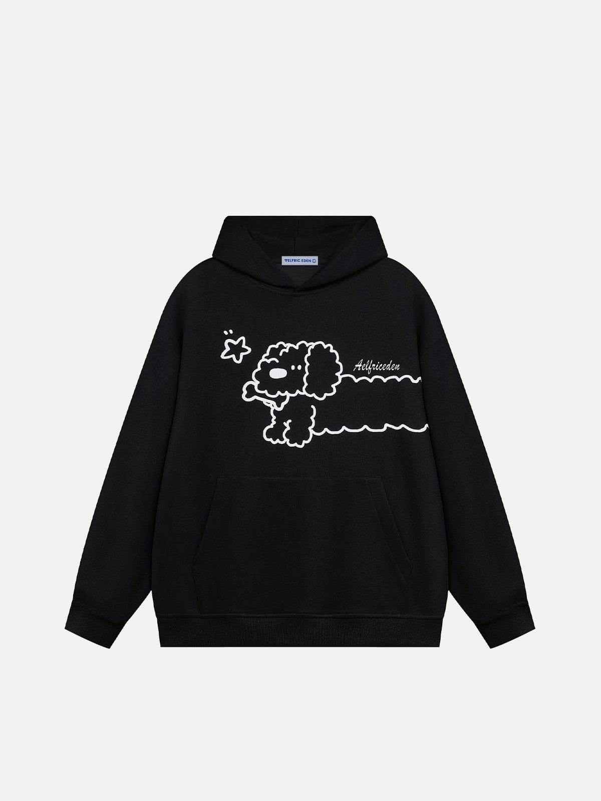 Aelfric Eden Cartoon Puppy Graphic Pullover Hoodie