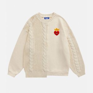 Aelfric Eden Patchwork Embroidery Heartie Sweater