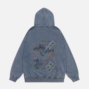 Aelfric Eden Floral Graphic Washed Hoodie