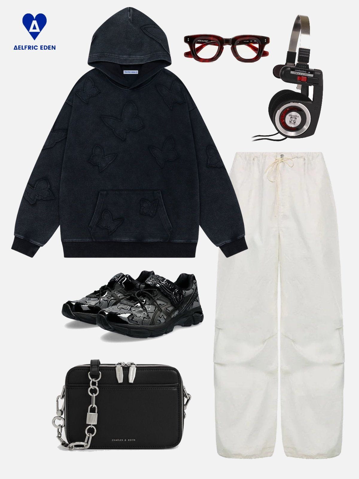 Aelfric Eden Butterfly Graphic Washed Pullover Hoodie - Image 2