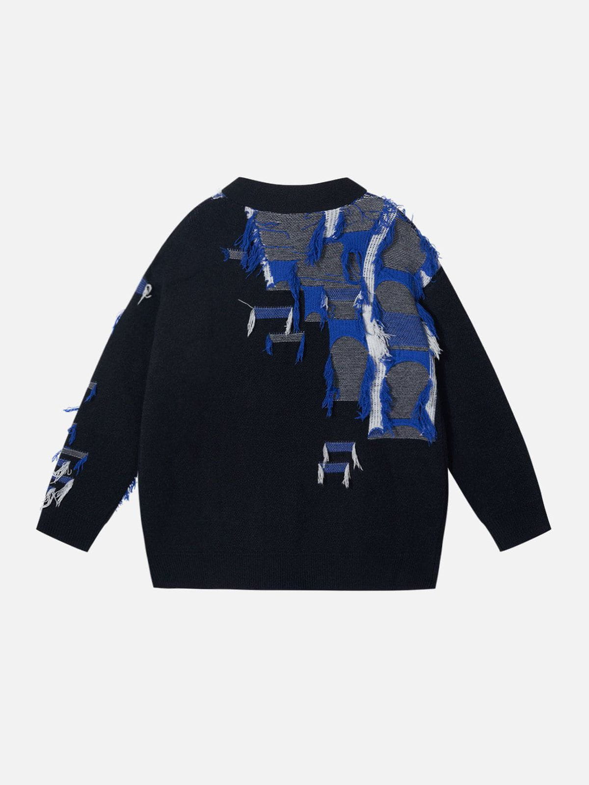 Aelfric Eden Tassel Patchwork V-Neck Cardigan - Image 2