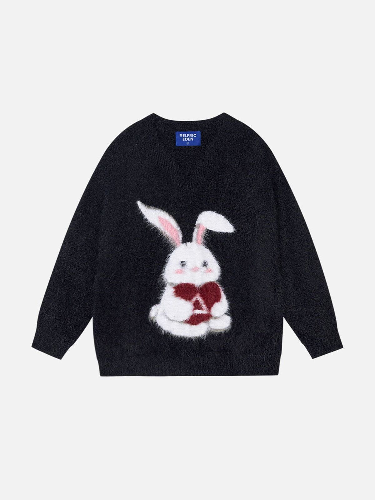 Aelfric Eden Rabbit Graphic Jacquard V-Neck Sweater