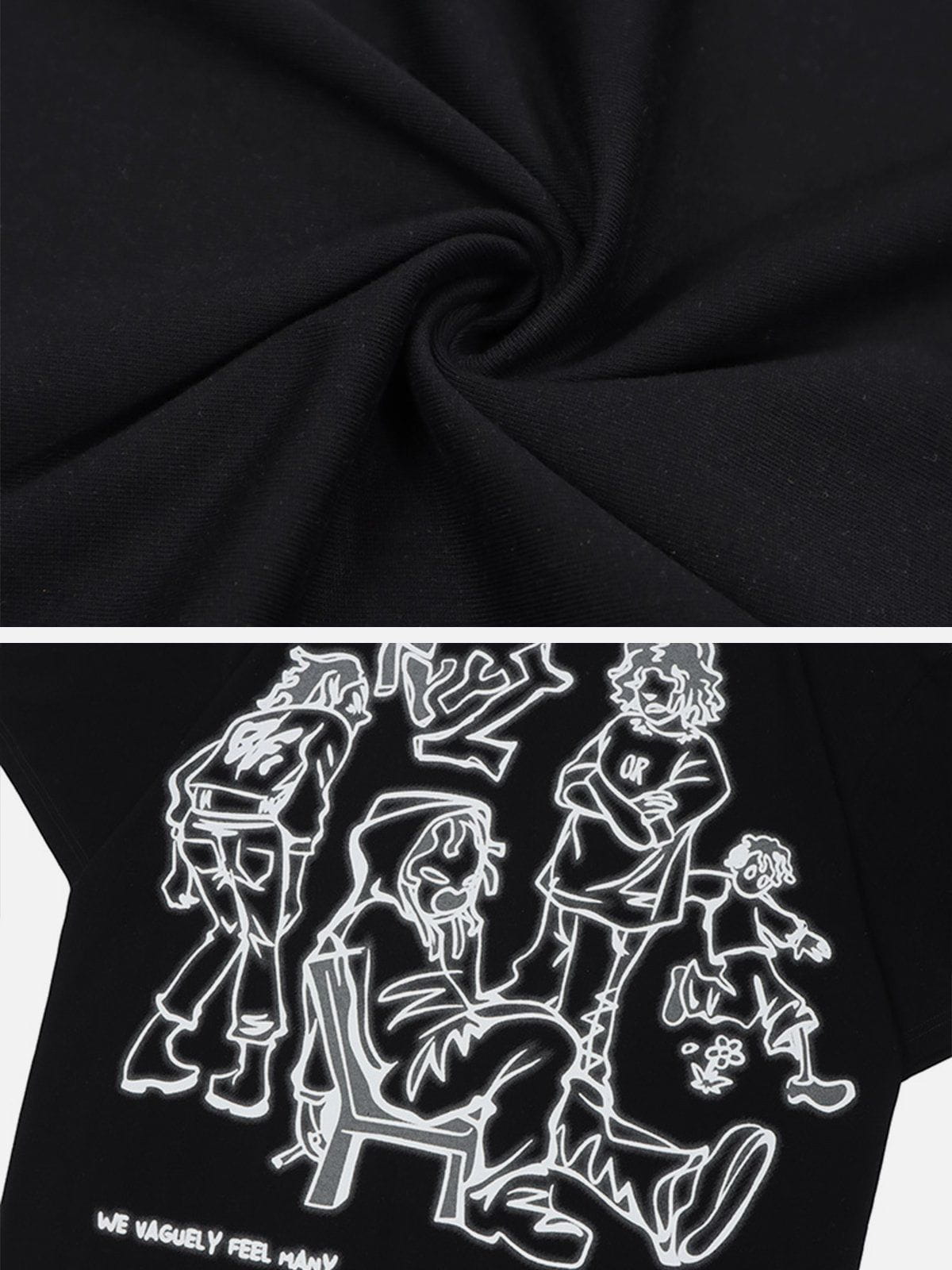 Aelfric Eden Cartoon Line Character Graphic Tee - Image 7