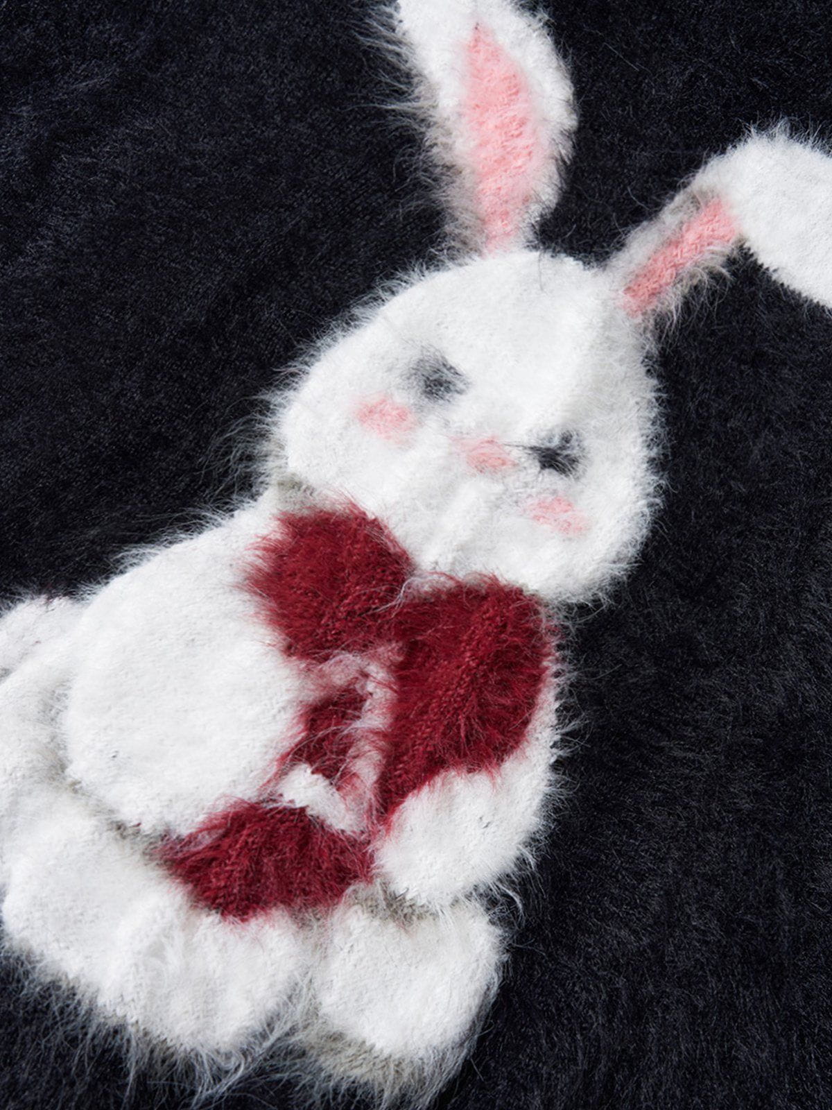 Aelfric Eden Rabbit Graphic Jacquard V-Neck Sweater - Image 3