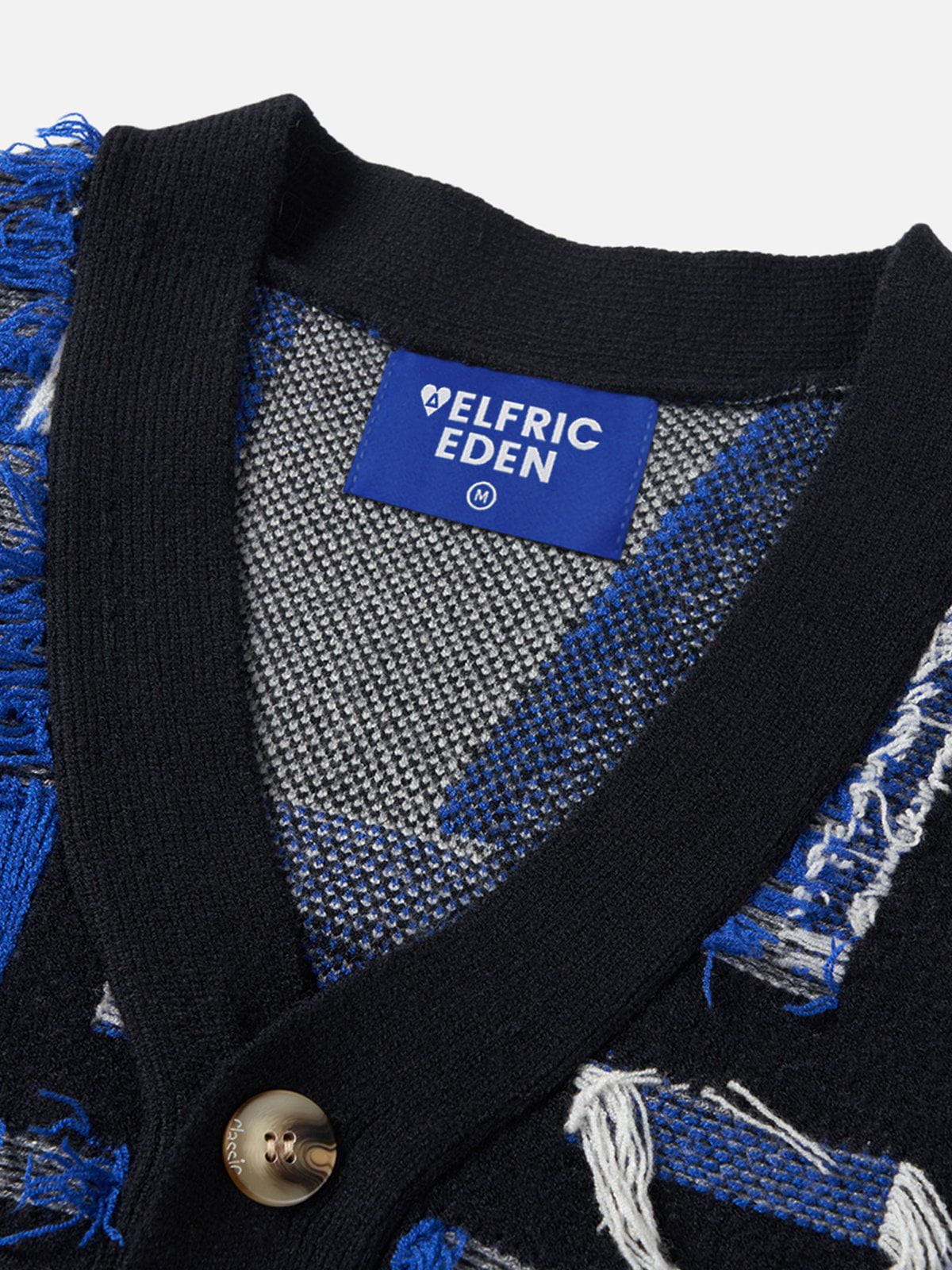 Aelfric Eden Tassel Patchwork V-Neck Cardigan - Image 3