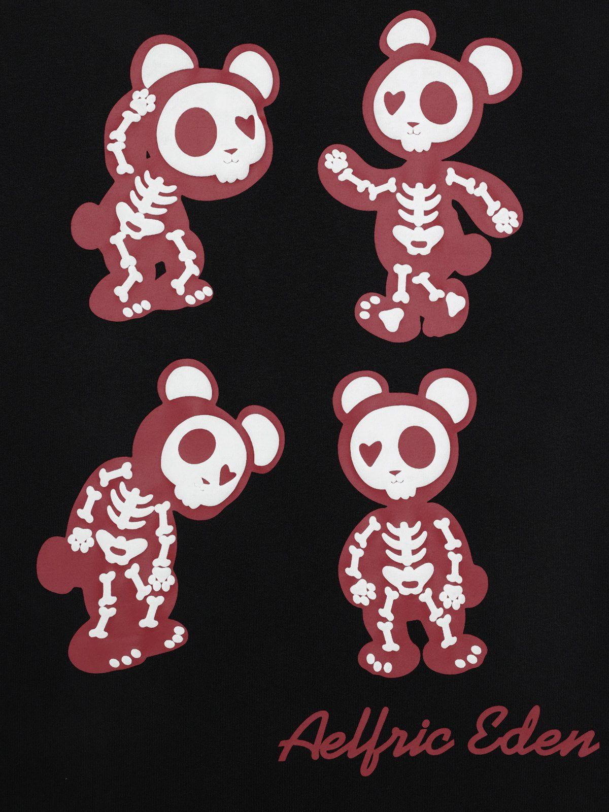 Aelfric Eden Skeleton Bear Graphic Pullover Hoodie - Image 4