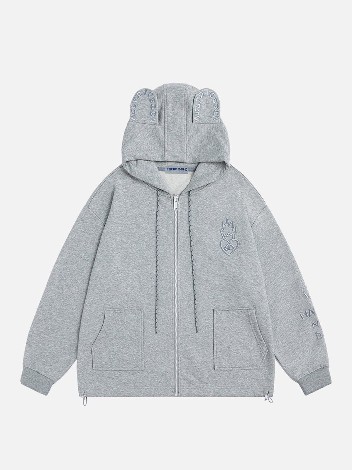 Aelfric Eden Embroidery Rabbit Ears Zip Up Hoodie - Image 2
