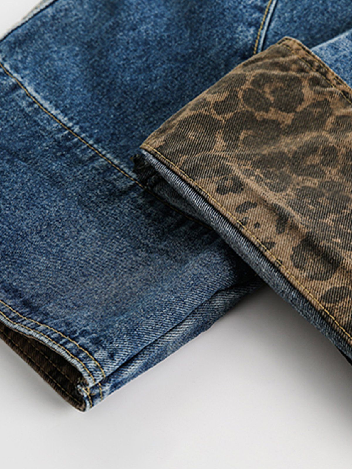 Aelfric Eden Leopard Cuffed Super Baaggy Barrel Jeans - Image 4