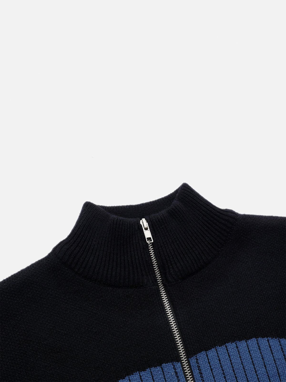 Aelfric Eden Color Blocking Stripe Turtleneck Cardigan - Image 5