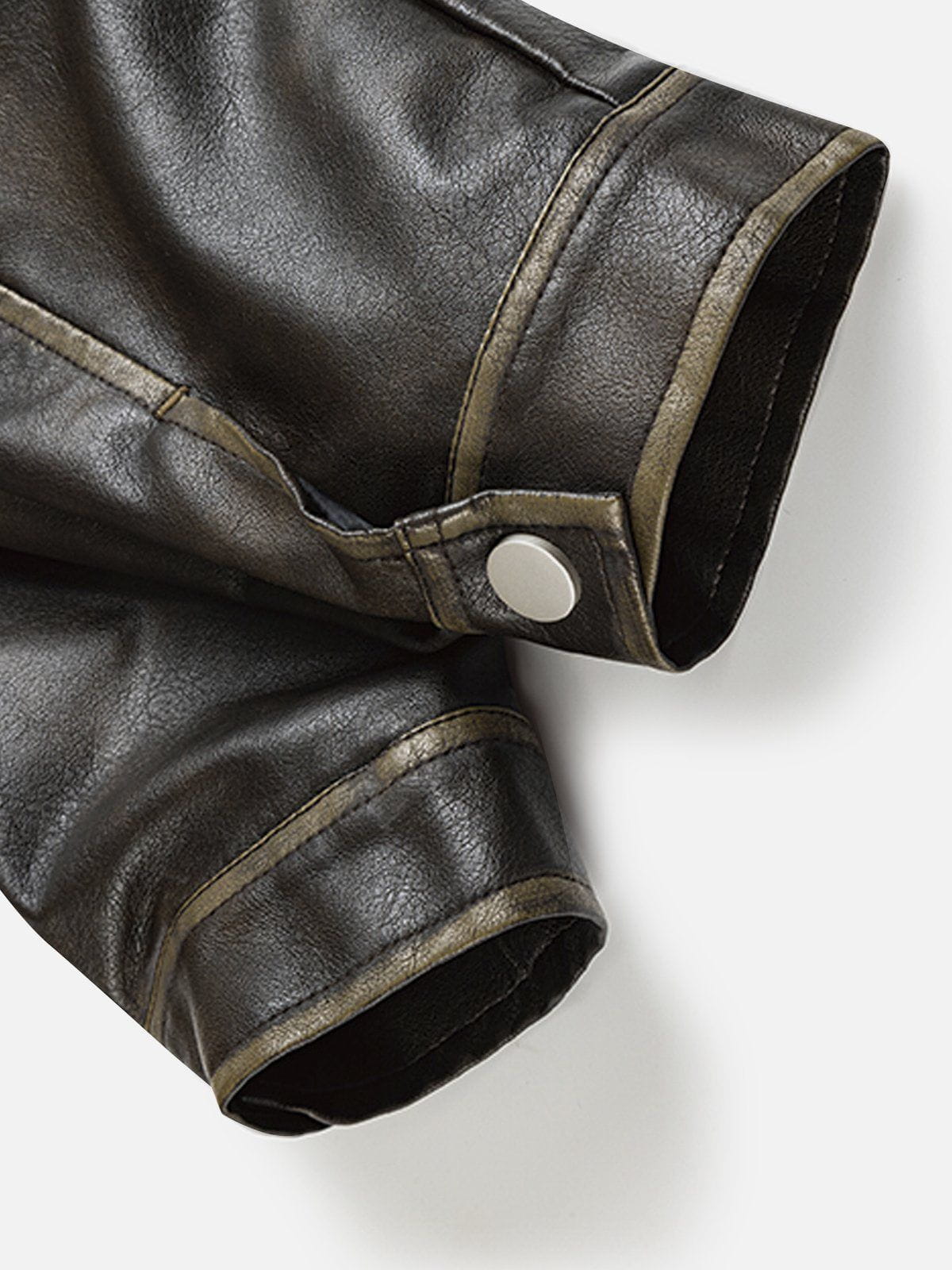 Aelfric Eden Multi Pocket Faux Leather Cropped Jacket - Image 6