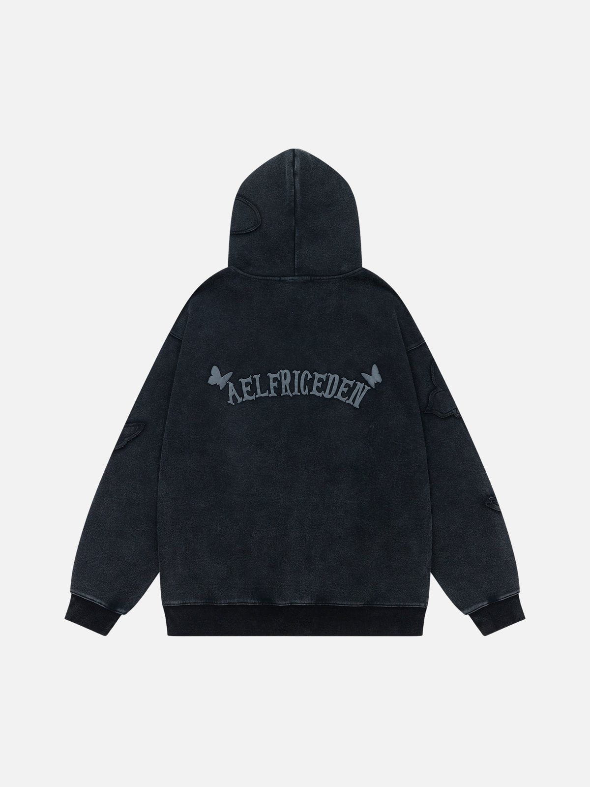 Aelfric Eden Butterfly Graphic Washed Pullover Hoodie - Image 3