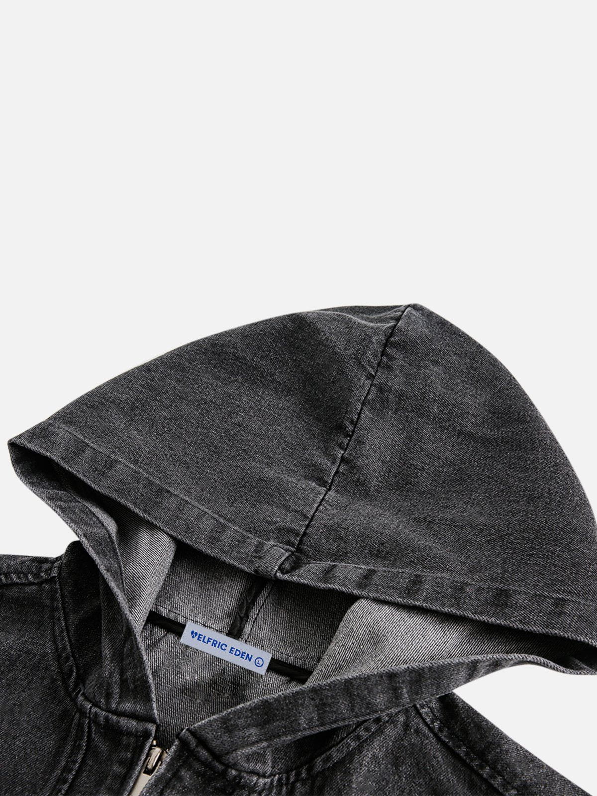 Aelfric Eden Fringe Washed Half Zip Hoodie - Image 7